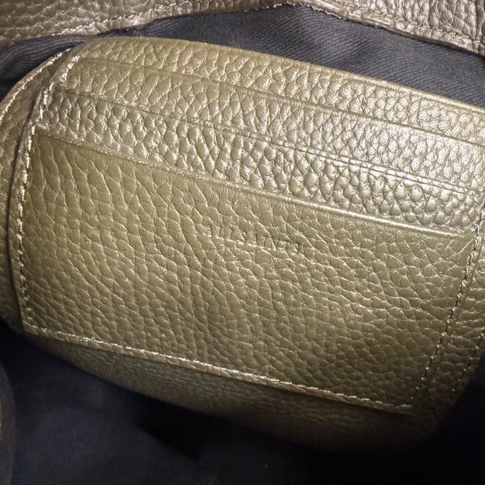 AllSaints Olive Green Textured Leather Backpack